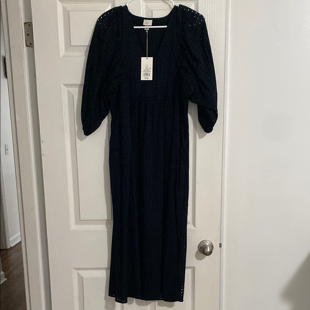 Black Eyelet Dress - Size Small
